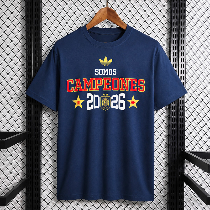 Spagna Spain Somos Campeones Cotton Blue T-Shirt