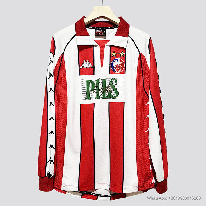 Red Star 99/01 Red Star Belgrade home long sleeve retro size S-2XL