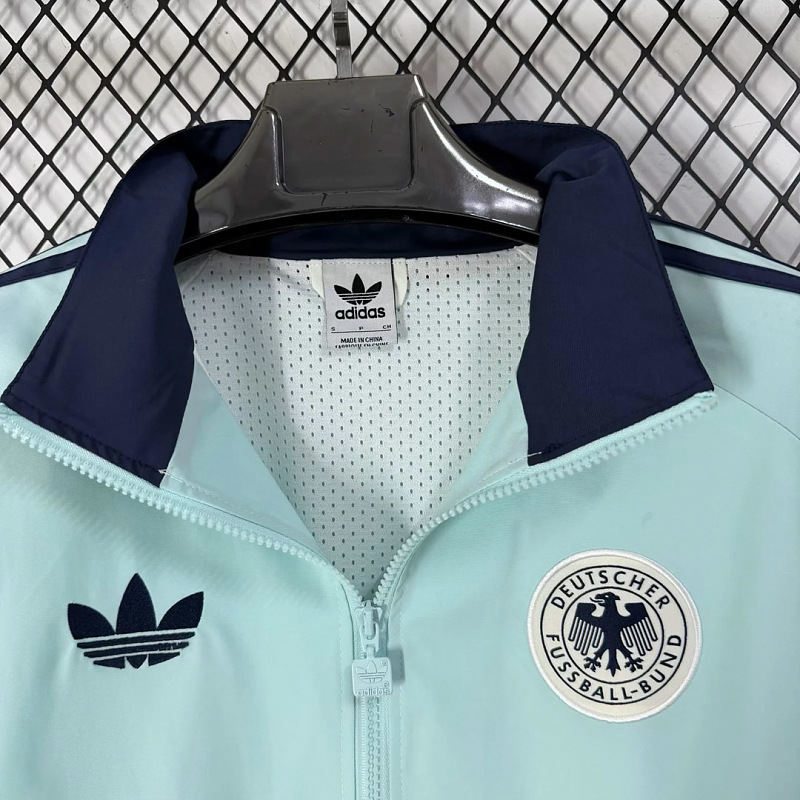 Germania Germany Trefoil Semi Flash Aqua Turquoise Windbreaker 4