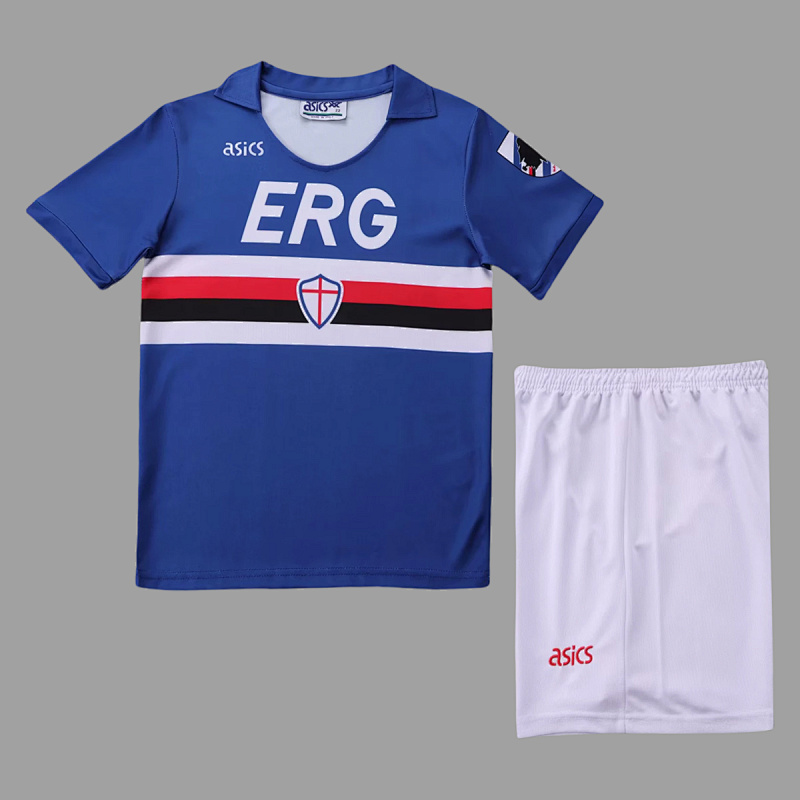 Sampdoria Soccer 90/91 Sampdoria Home Kids Retro Size 16-28