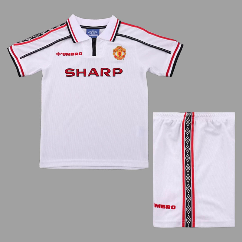 Manchester United 98/99 Manchester United White Kids Retro Size 16-28