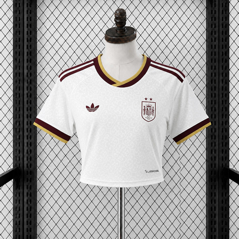Spagna Spain Away 2 Stars Women Crop Jersey
