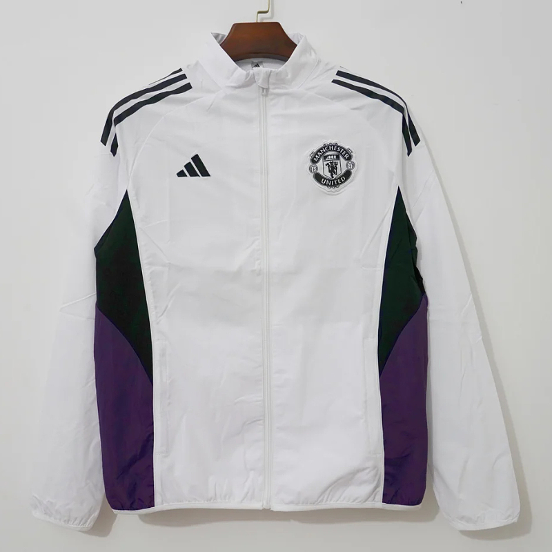 Manchester United 25/26 Manchester United White Purple Black Windbreaker