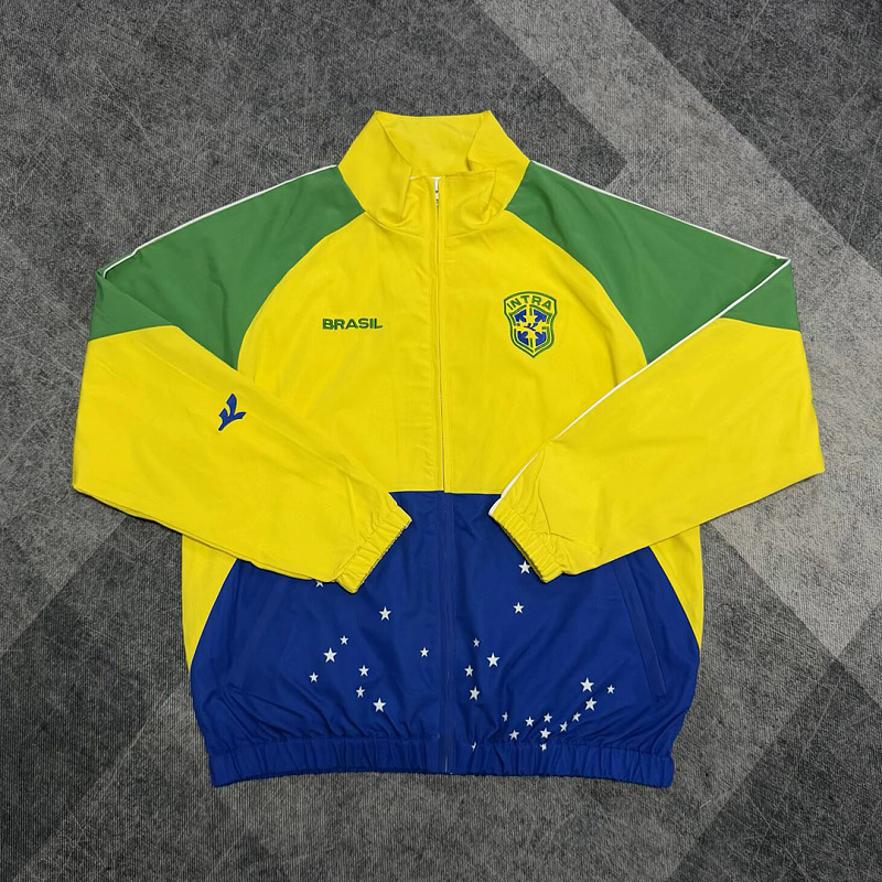 Brasile Brazil World Cup Yellow Green Blue Windbreaker 2