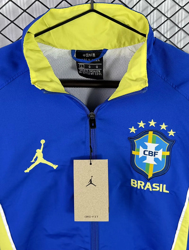 Brasile Brazil Blue Yellow Windbreaker 3