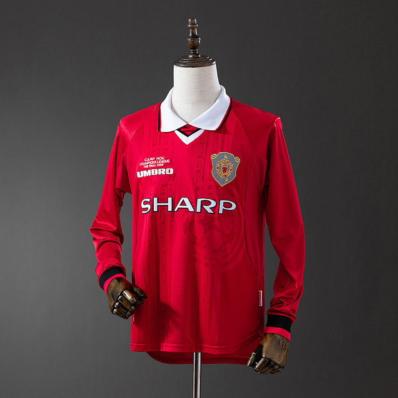 M-U 1999/00 M-U 1999/00 Home Long Sleeve Retro Jersey S-XXL
