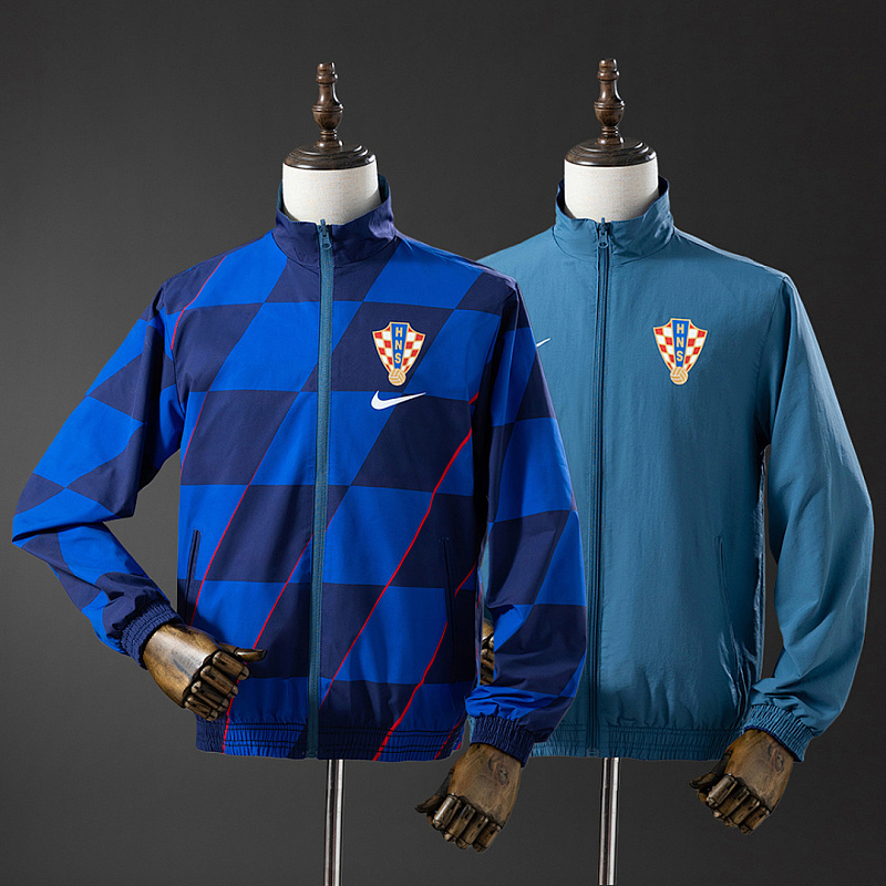 Croatian Reversible Croatian Reversible Jacket Windbreaker - Navy Blue & Sky Blue S-XXL