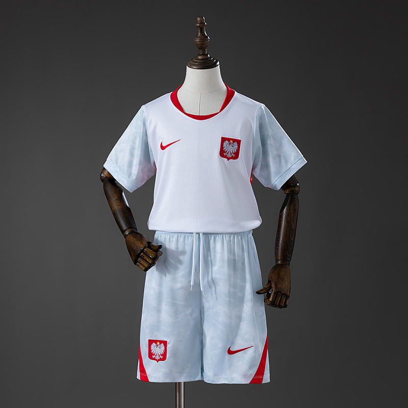 Polonia Poland 2026 Home Kids Kit Jersey Size 16-28