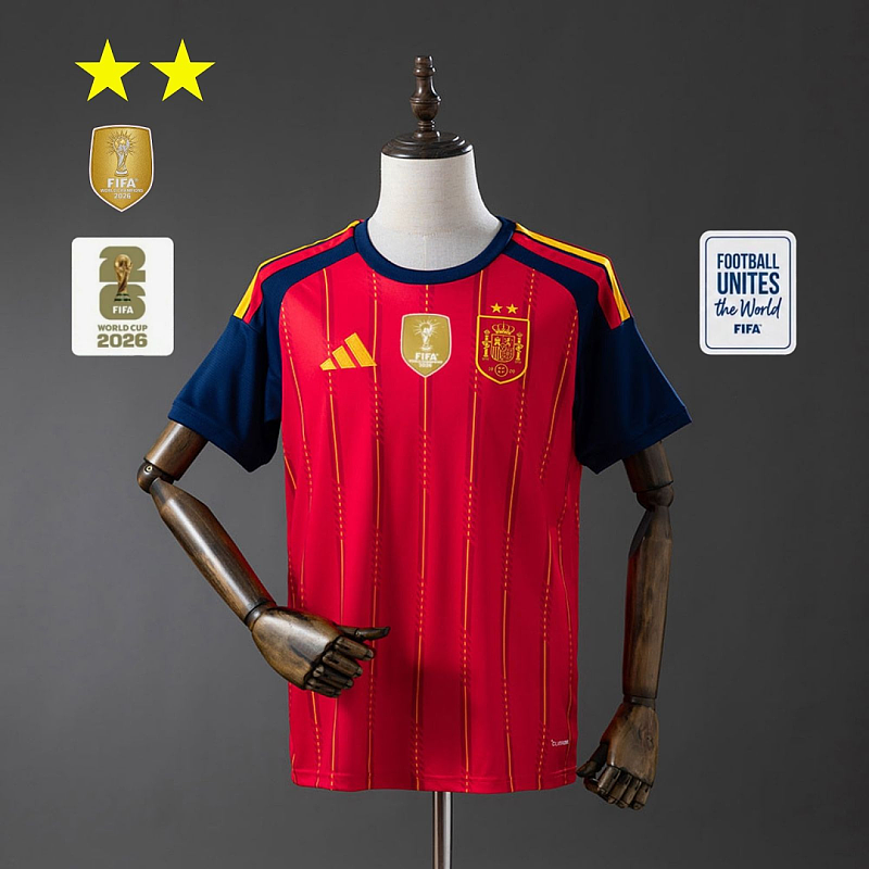 Spagna Spain 2026 Home 2-Star Champion Edition Jersey S-4XL