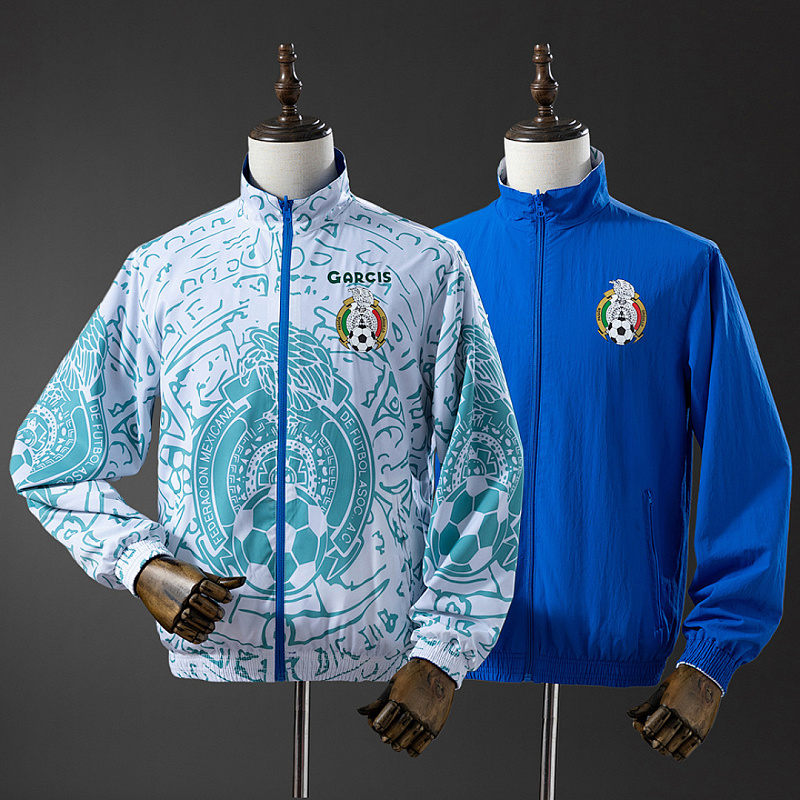 Messico Mexico Reversible Jacket Windbreaker - White & Blue S-XXL