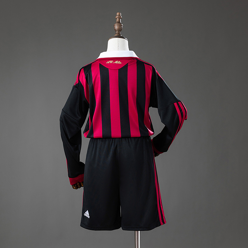 Milan AC Milan 09/10 Home Retro Long Sleeve Kids Kit Jersey SIZE 16-28 2