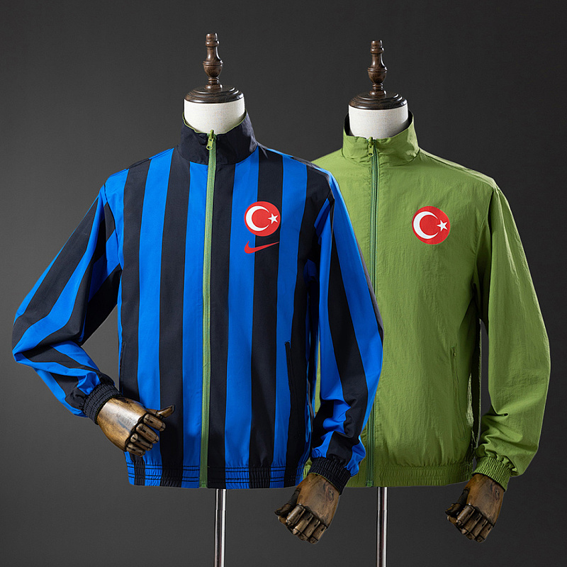 Turchia Türkiye Reversible Jacket Windbreaker - Blue & Green, S-XXL