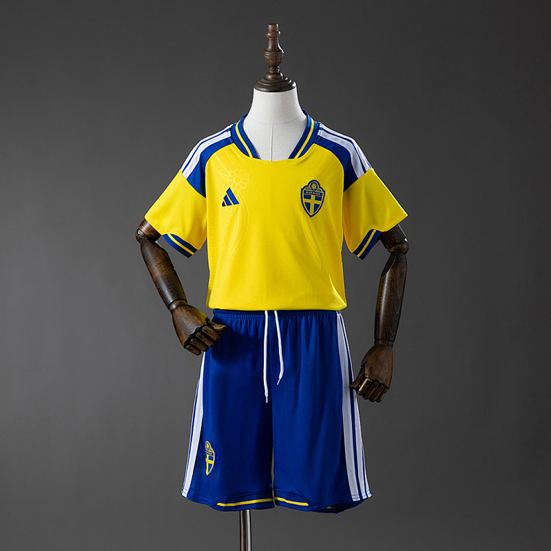 Sweden 2026 Sweden 2026 Home Kids Kit Jersey Size 16-28