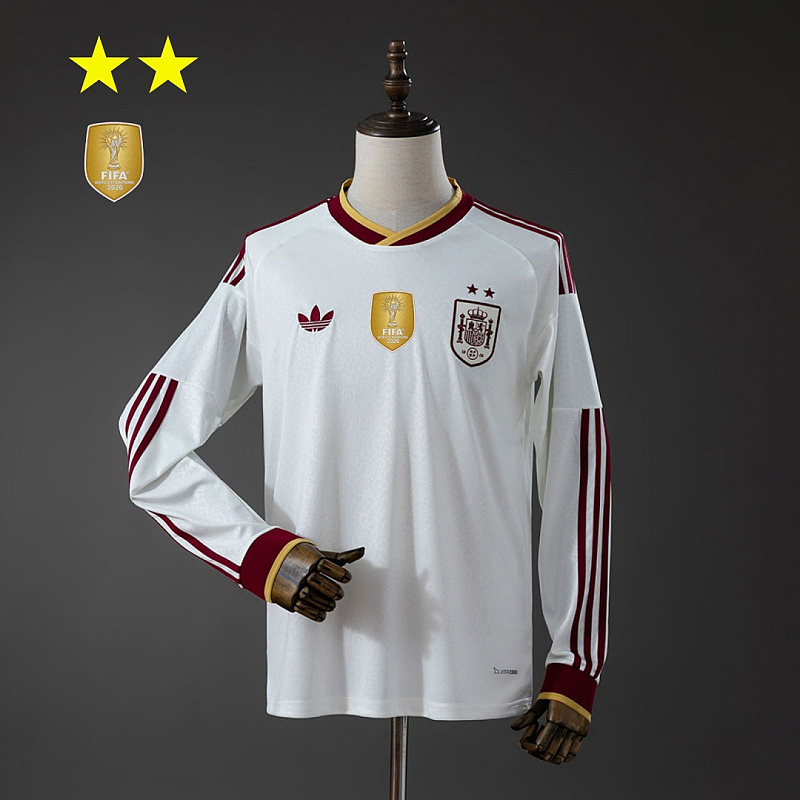 Spagna Spain 2026 Away 2-Star Champion Edition Long Sleeve Jersey S-3XL