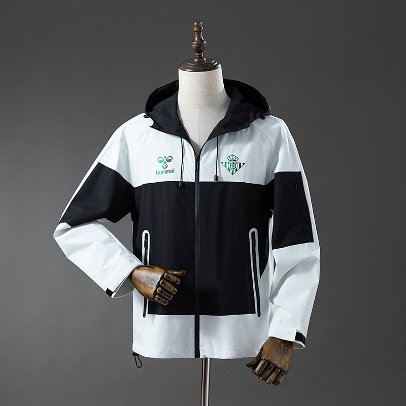 Real Betis Real Betis Windbreaker - Black & White S-XXL