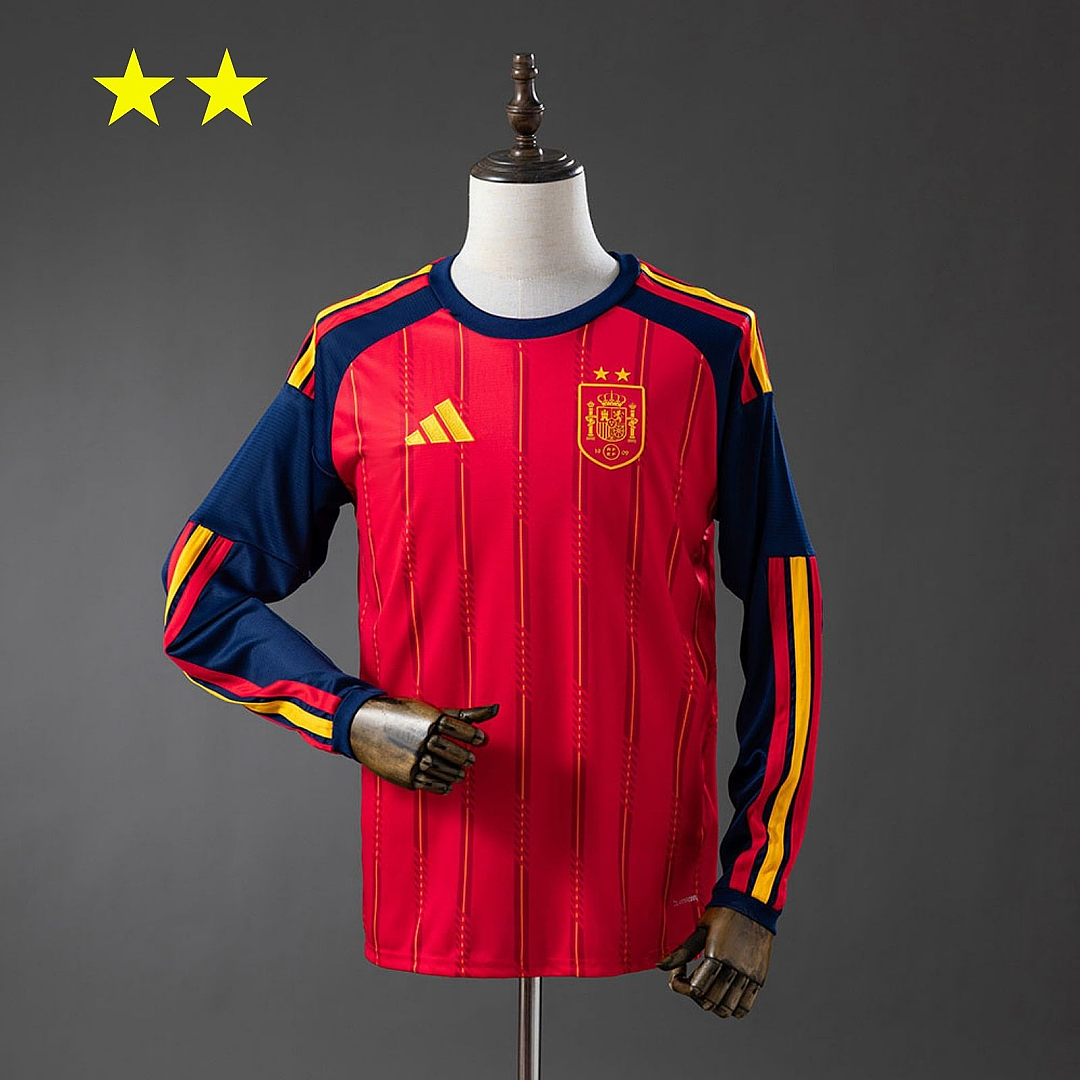 Spagna Spain 2026 Home 2-Star Champion Edition Long Sleeve Jersey S-3XL 5