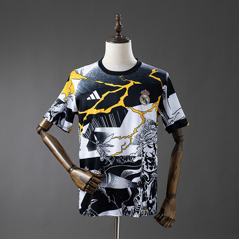Real Madrid Real Madrid 25/26 Avengers - Pre-Match (Black and White) Jersey S-4XL