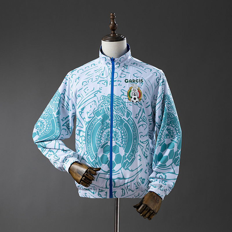 Messico Mexico Reversible Jacket Windbreaker - White & Blue S-XXL 4