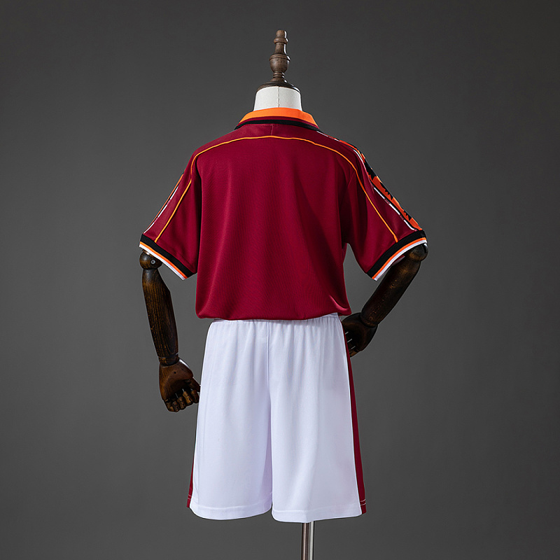 Roma Roma 98/99 Home Retro Kids Kit Jersey Size 16-28 2