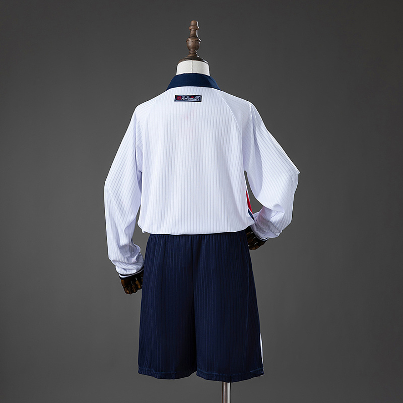 Inghilterra England 1998 Home Retro Long-Sleeved Kids Kit Jersey Size 16-28 2