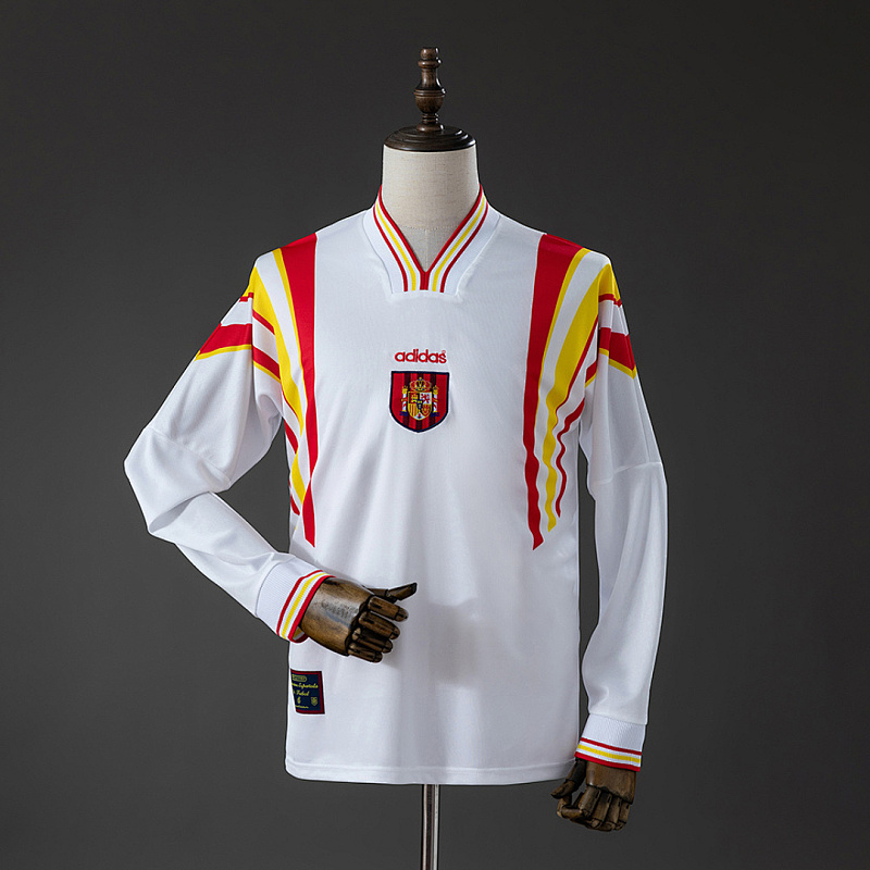 Spagna Spain 1996 Away Retro Long Sleeve Jersey S-XXL