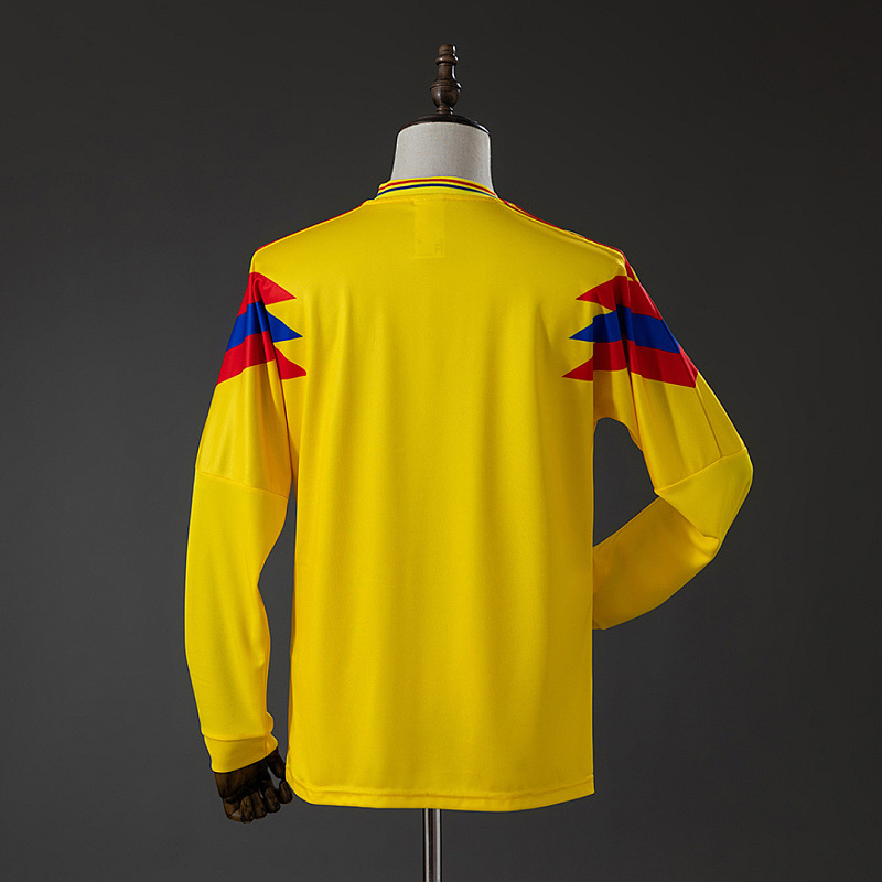 Colombia Colombia 1990 Originals Retro Home Long Sleeve Jersey S-XXL 2