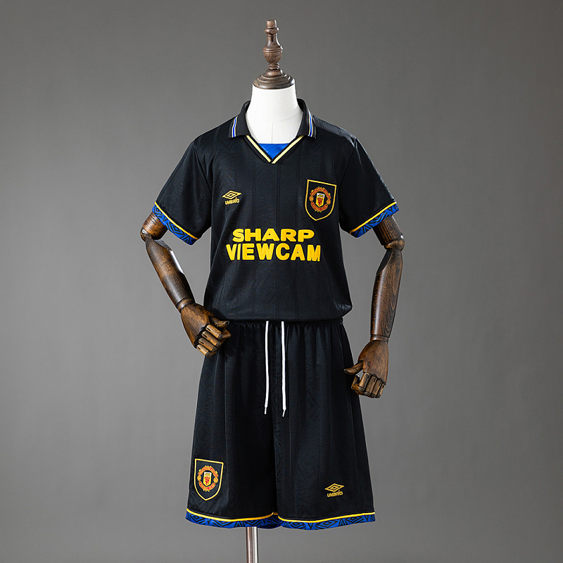 M-U Kit M-U 93/94 Away Retro Kids Kit Jersey Size 16-28