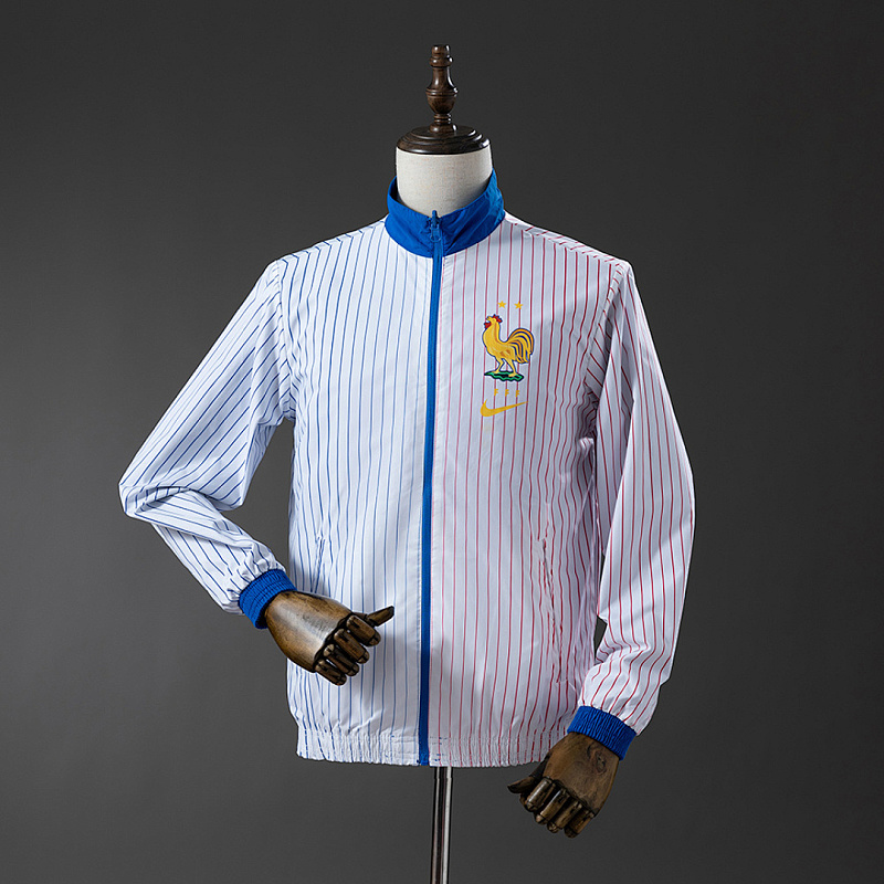 French Reversible French Reversible Jacket Windbreaker - White & Blue S-XXL 3