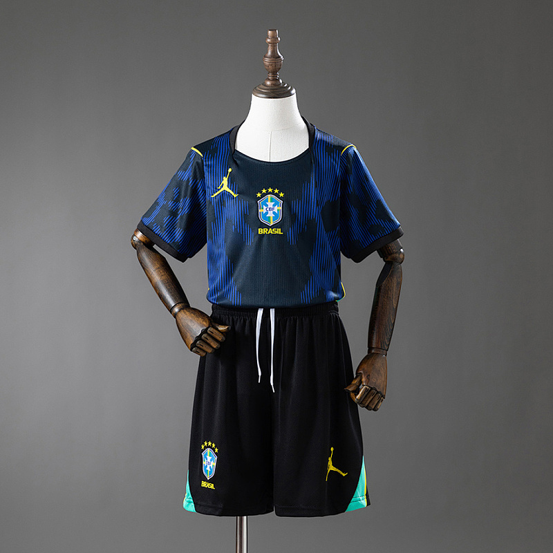 Brasile Brazil 2026 Away Kids Kit Jersey Size 16-28