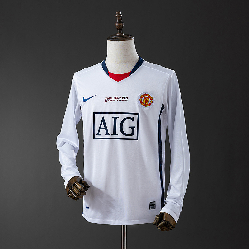 M-U 2008/09 M-U 2008/09 Away Champions League Edition Long Sleeve Retro Jersey S-XXL