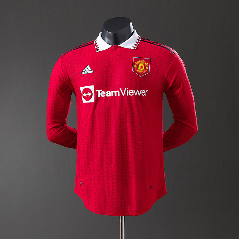 M-U Long M-U 22/23 Home Long Sleeve Player Retro Jersey S-3XL