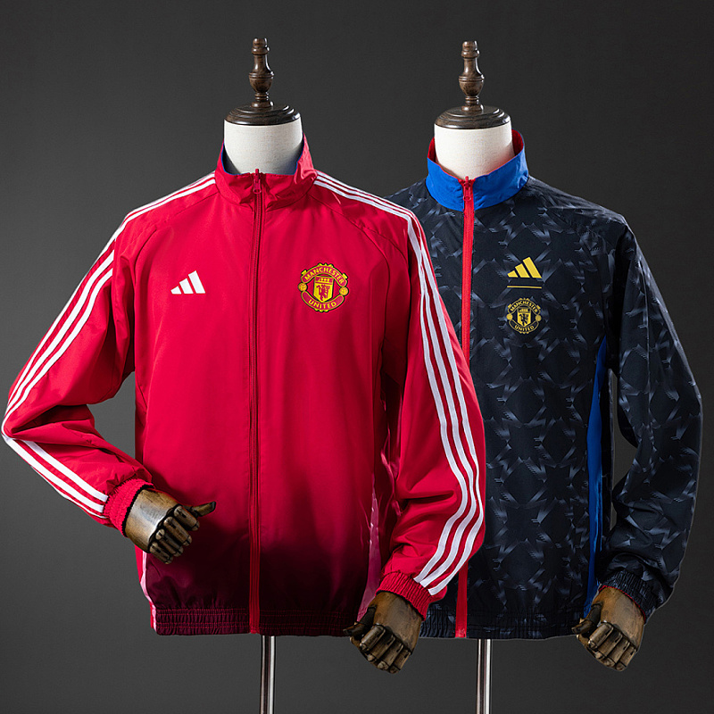 M-U Reversible M-U Reversible Anthem Jacket Windbreaker - Black/Red S-XXL