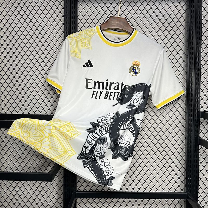 Real Madrid Real Madrid 2024/25 White and black Mamba special edition Jersey S-XXL