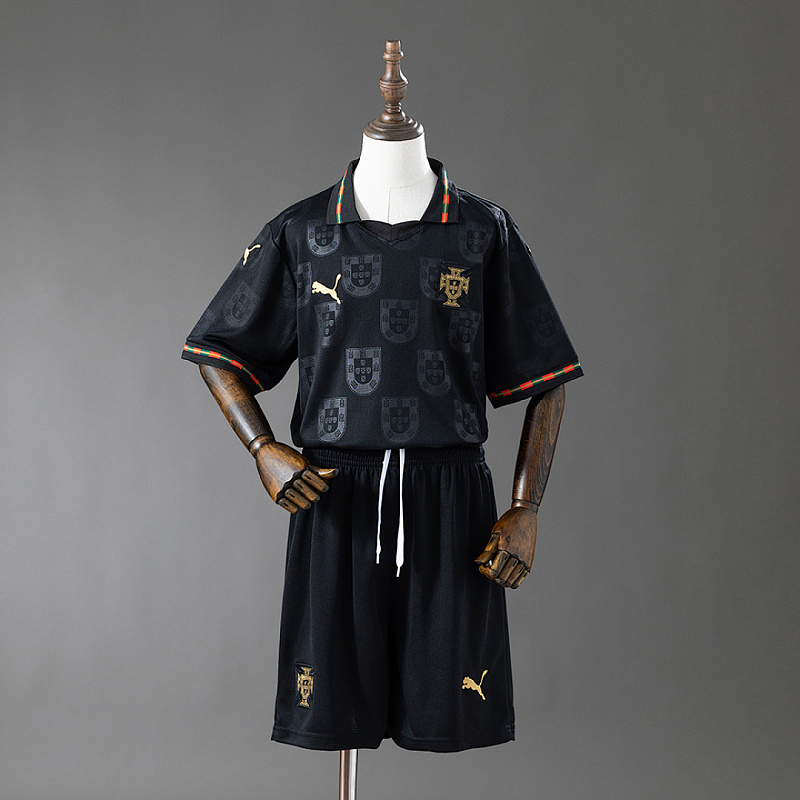 Portogallo Portugal 2026 Black Kids Kit Jersey Size 16-28