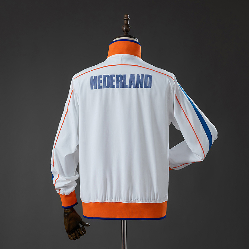 Olanda Netherlands 10/11 Retro Windbreaker White S-XXL 2