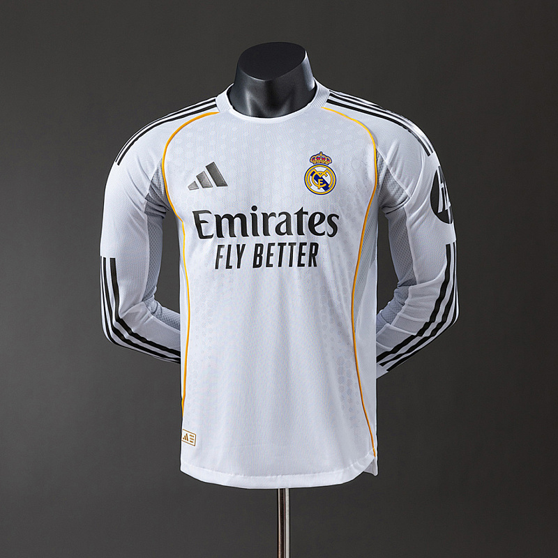 Real Madrid Real Madrid 25/26 Home Long Sleeve Player Jersey S-3XL