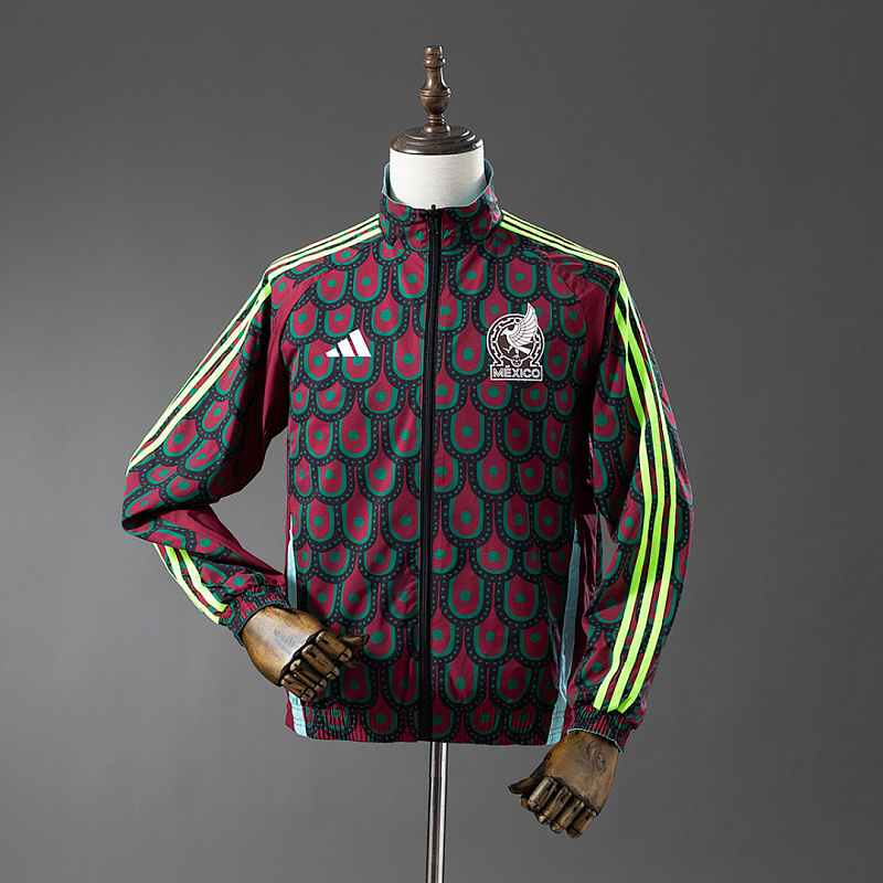 Messico Mexico Reversible Jacket Windbreaker - Red & Sky Blue S-XXL 2