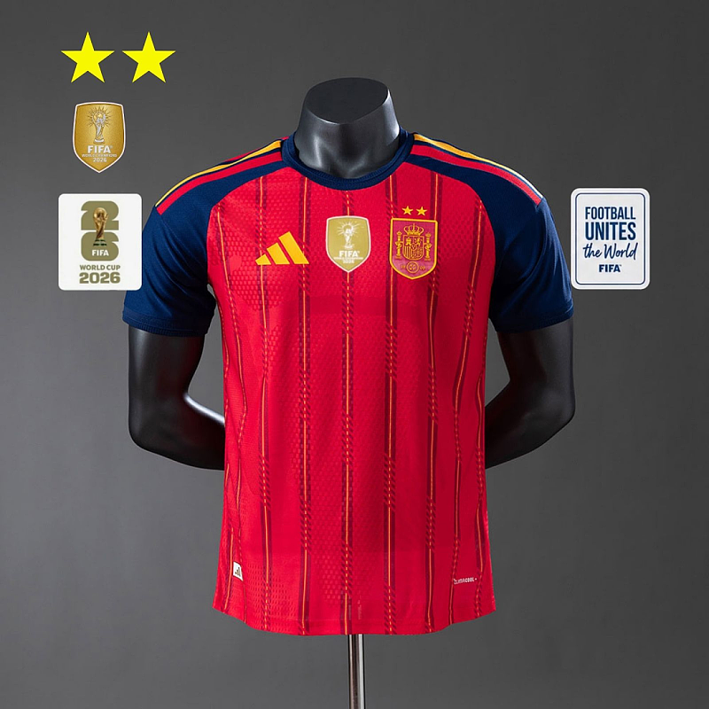 Spagna Spain 2026 Home 2-Star Champion Edition Player Jersey S-4XL