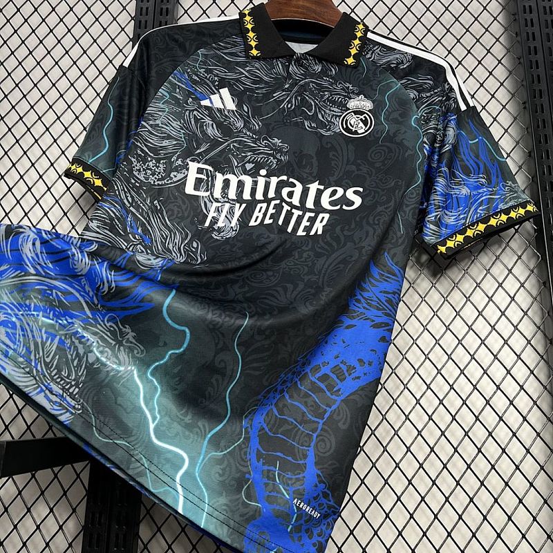 Real Madrid Real Madrid 2024/25 Black Dragon Jersey S-XXL 2