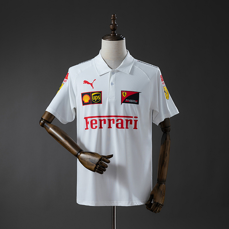 Scuderia Ferrari Scuderia Ferrari F1 2025 White Polo S-3XL