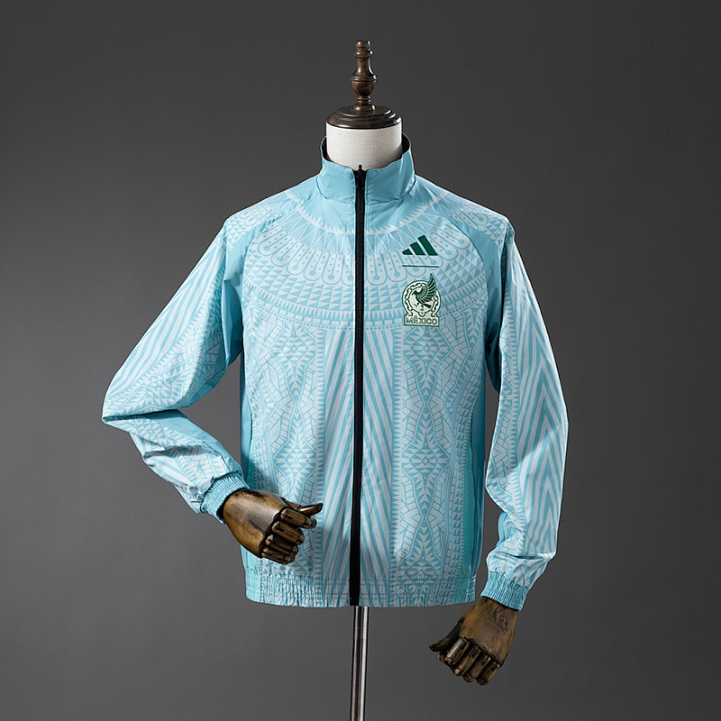 Messico Mexico Reversible Jacket Windbreaker - Red & Sky Blue S-XXL 4