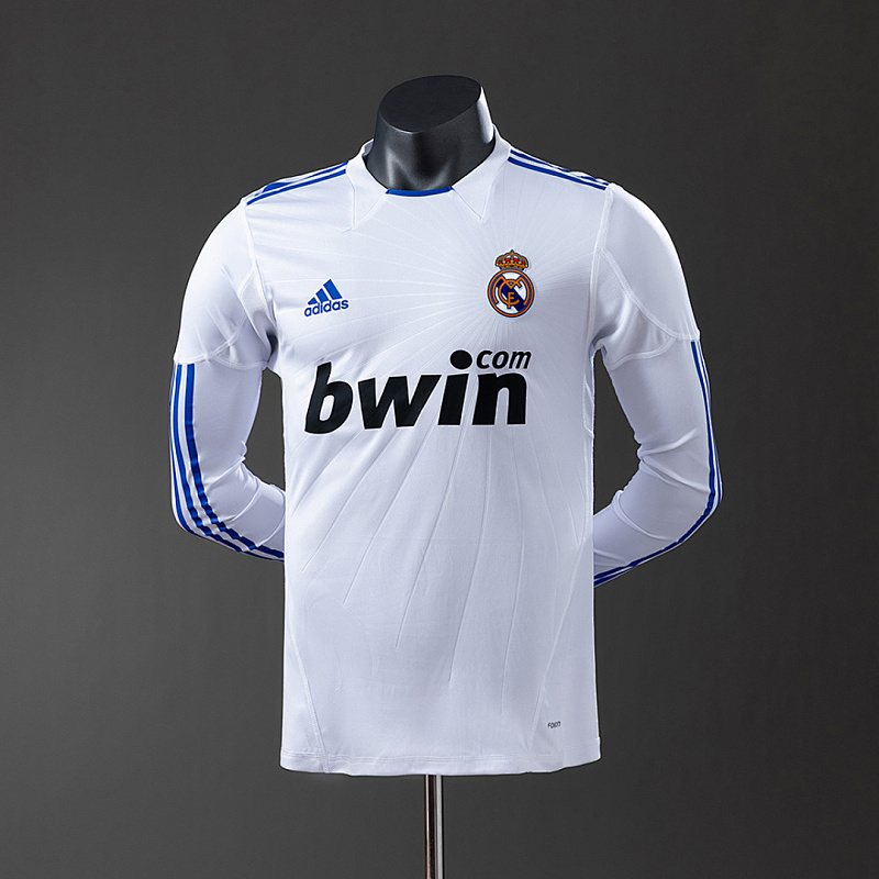 Real Madrid Real Madrid 10/11 Home Long Sleeve Player Retro Jersey S-3XL