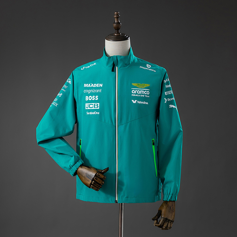 ston Martin ston Martin Aramco F1 2025 Windbreaker - Green S-3XL