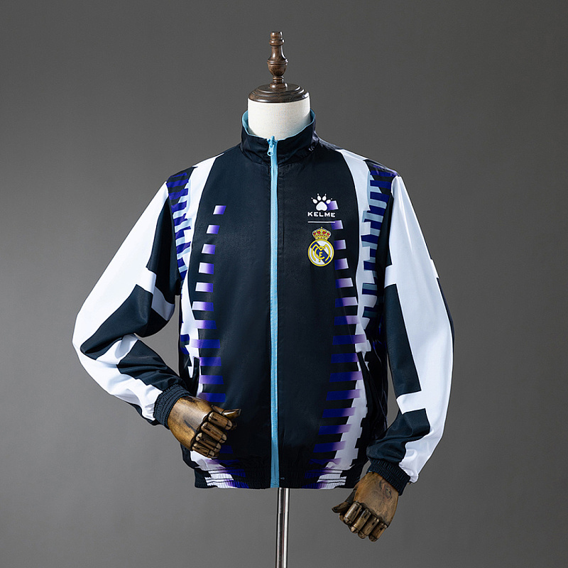 Real Madrid Real Madrid Reversible Jacket Windbreaker - Navy & Sky Blue S-XXL 4