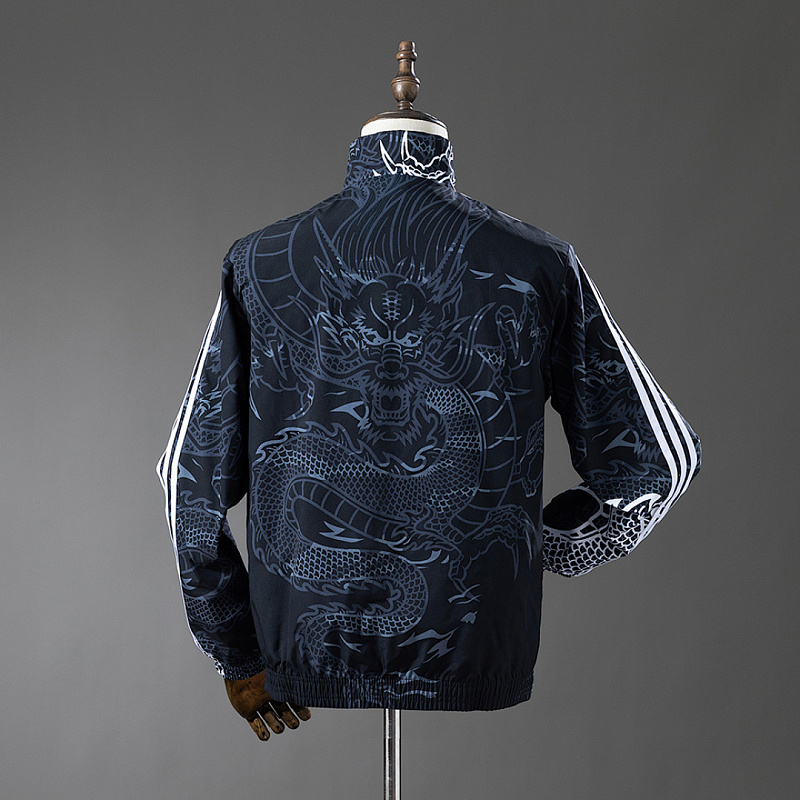 Real Madrid Real Madrid Reversible Jacket Windbreaker - Black&Black Dragon S-XXL 2