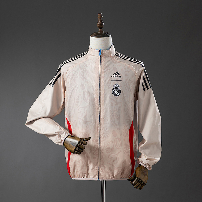 Real Madrid Real Madrid Reversible Jacket Windbreaker - Beige & Blue S-XXL 2