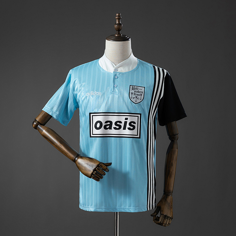Oasis Band Oasis Band 1996 Retro Blue Jersey S-4XL