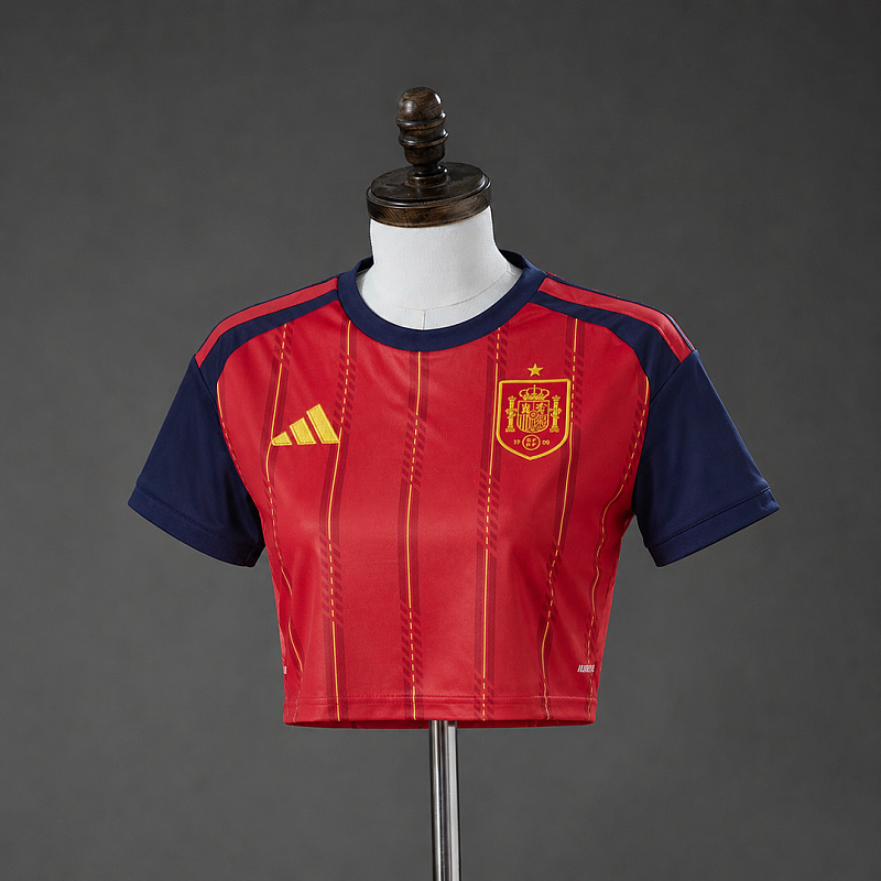 Spagna Spain 2026 Home Women's Crop Top Style Jersey S-XXL