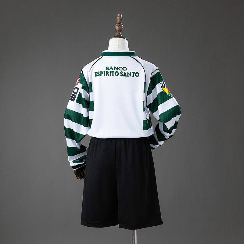 Sporting CP Sporting CP 01/02 Home Retro Long-Sleeve Kids Kit Jersey Size 16-28 2