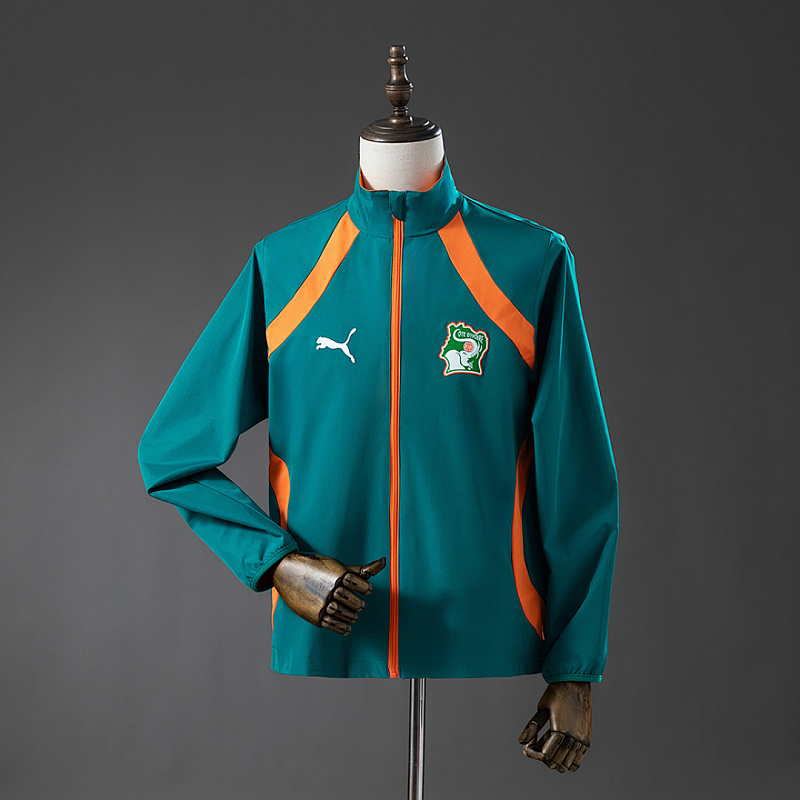 Ivory Coast Ivory Coast 2026 Reversible Jacket Windbreaker - Green & Orange S-3XL 2